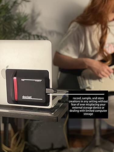 External Hard Drive Holder for Laptop - Closed Pocket Design with Cable Hole for Safe Storage - Expand Storage While Eliminating Boundaries, Black