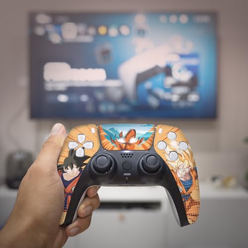 Overpowered Gokku Custom PS-5 Controller Wireless compatible with Play-Station 5 Console by BCB Controllers | Proudly Customized in USA with Permanent HYDRO-DIP Printing (NOT JUST A SKIN) (MODDED)