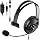 Wired Single Ear Headset with 3.5mm Jack & USB-C & USB-A Adapter for PS5, PS4, Xbox, Switch, PC, iPhone, iPad, Android - Unilateral Mono Headphone for Gaming, Call Center, Remote Work, Online Classes