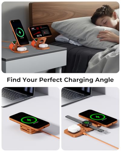 KU XIU Foldable 3 in 1 Travel Charging Station for A | Wireless Charge - Image 4