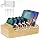 Bamboo Charging Station Organizer, Multi-Device Charging Dock with Cable Management, Phone Tablet Stand for Home Office, 5-Port USB Charger & 6 Cables Included