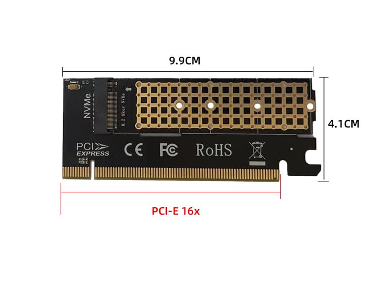PCIe Adapter for M.2 NVMe Mkey, PCI-e 4.0 X4 Card Supports NGFF M2 M-Key SSD of Length 2280,2260,2242,2230, PCIe NVMe Adapter