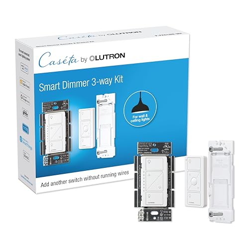 Lutron Caseta 3-Way Smart Dimmer Kit; LED Dimmer, Wireless Remote & Bracket