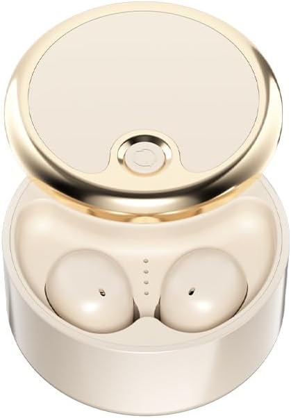 Wireless Sleep Earbuds for Side Sleepers, Noise-Reduction in-Ear Headphones with Deep Bass, Miniature Invisible Buds for Small Canals, Stay-in Design for Mobile Devices (Lunar White)