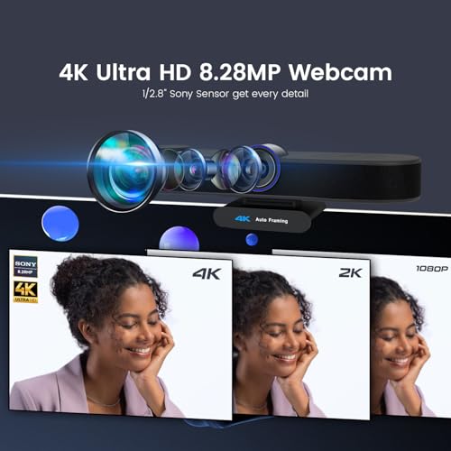 TONGVEO 3-in-1 4K Webcam with Microphones and Speake | Computer Access - Image 3