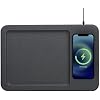 PU Leather Wireless Charging Valet Tray Organizer USB-C, Premium Desk & Nightstand Organizer with Fast Qi Wireless Charging up to 15W for Phone, Wallet & Keys (Black)