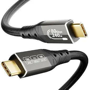ZIKNYDO 80Gbps for Thunderbolt 5 Cable 3.3FT/1m, USB 4 2.0 Cable 120Gbps Bandwidth for 16K/Dual 8K Displays, PD3.1 240W Charging, for Thunderbolt 4, SSD, MacBook M4 Pro/Max, eGPU, Mac mini M4 Pro