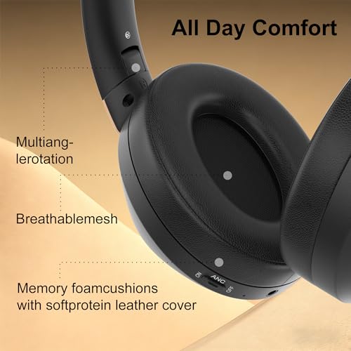 Active Noise Cancelling Headphones, 100H Bluetooth Headphones