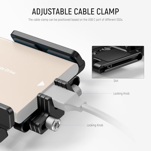 NEEWER Mount Bracket SSD Holder with Cold Shoe Cable Clamp, UA035