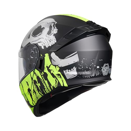 KYPARA Motorcycle Dual Visor Flip up Modular Full Face Helmet with DOT Certification of Impressionism