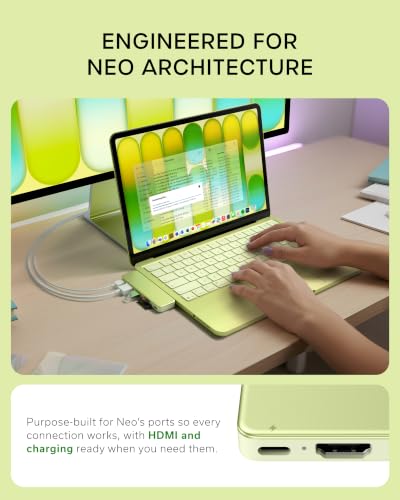 Satechi 6-in-2 USB-C Snap Hub, 4K/60Hz HDMI, for MacBook Neo, Citrus