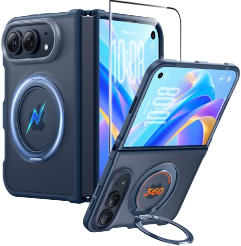 FNTCASE for iPhone Duo Case with 360 Spin Magnetic Stand Deep Blue - Image 2