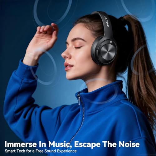 Hybrid Active Noise Cancelling Headphones, Bluetooth Headphones with Hi-Res Audio, 70H Playtime Over Ear Headphones with Fast Charge, ANC Wireless Headphones with Comfort Earcup for Travel/Office/Home