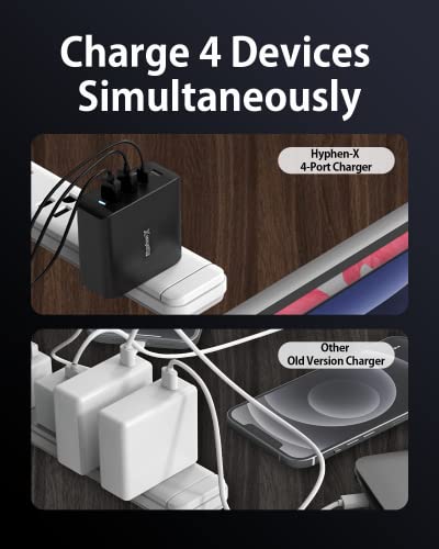 100W USB C Charger, 4 Port GaN Fast Charger Block Foldable Type C Charging Block Fast Charging Block Compatible with MacBook Pro/Air, iPhone 15/14/13/Mini/Pro/Pro Max/Samsung Galaxy(Black) - Image 4