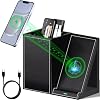 LADSTAG Pen Organizer with Phone Stand,Black Vegan Leather Desk Organizers with Remote Control Holder,Pencil Holder for Desk,Desk Organizer with Phone Charger for Office/Nightstand/Endtable
