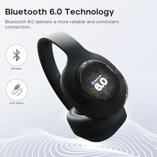 Tribit QuietPlus 81 Wireless Over-Ear Headphones, 110H Playtime, Black