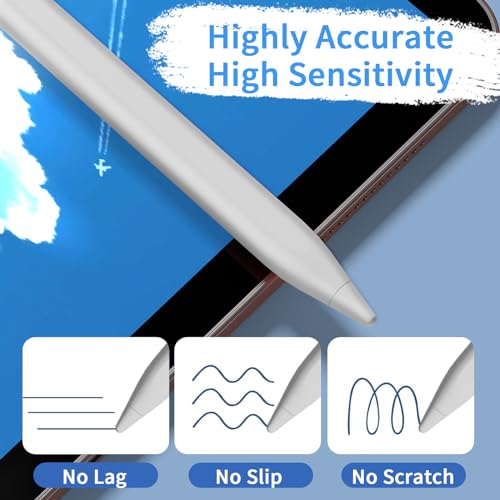 Stylus Pens for Touch Screens, Universal Fine Point iPad Pencil (White)