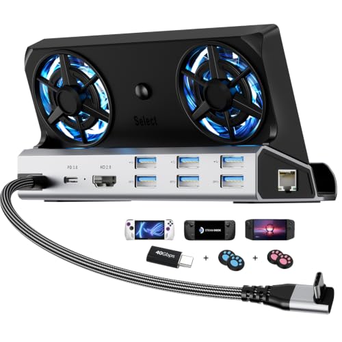 YCE12-in-1 Steam Deck Dock for ROG Ally X, Steam Deck, Legion Go, Switch