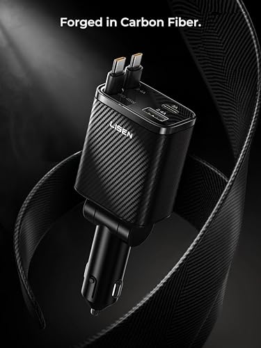 LISEN Retractable Car Charger USB C [Upgraded Dual T | Charging & Powe - Image 3