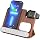 3‑in‑1 Walnut Wood Foldable Wireless Charging Station with Digital Clock