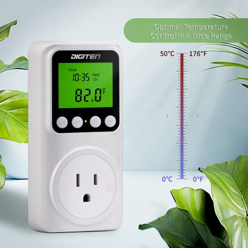 DIGITEN Digital Programmable Thermostat Outlet with Timer