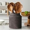 Farmhouse Ceramic Farmhouse Kitchen Utensil Holder for Countertop, Rustic Cooking Utensil Holder Crock Fit for Kitchen Counter. 6.1 x 6.1 x 7 IN