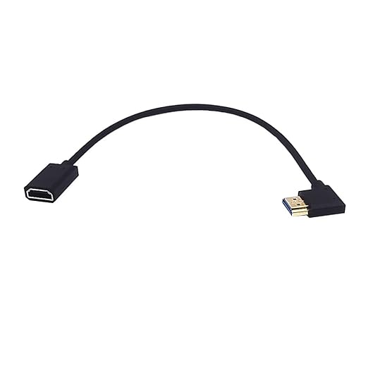 MysRuida 1ft HDMI 2.1 Extension Cable, 8K@60Hz 4K@120Hz, 48Gbps Bandwidth, 3D Vision, Supports HDR10 4:4:4, HDCP 2.2/2.3, Dolby and Dynamic HDR, Right Angle Extender Cord for PS5/PS4 Xbox HDTV Switch