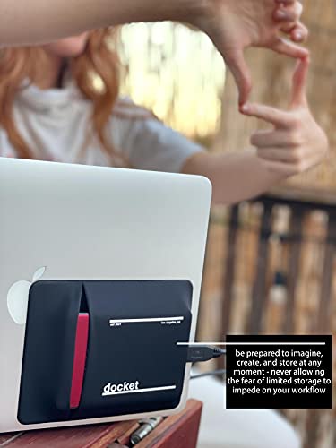 External Hard Drive Holder for Laptop - Closed Pocket Design with Cable Hole for Safe Storage - Expand Storage While Eliminating Boundaries, Black