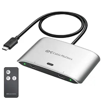 Cable Matters 20Gbps USB C KVM Switch for 2 Computers, 140W PD Charging