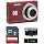 Kodak PIXPRO FZ55 Red 16MP Digital Camera 5X Optical Zoom 28mm Wide Angle 1080P Full HD Video 2.7" LCD Camera + 64GB Card and Reader + Memory Wallet
