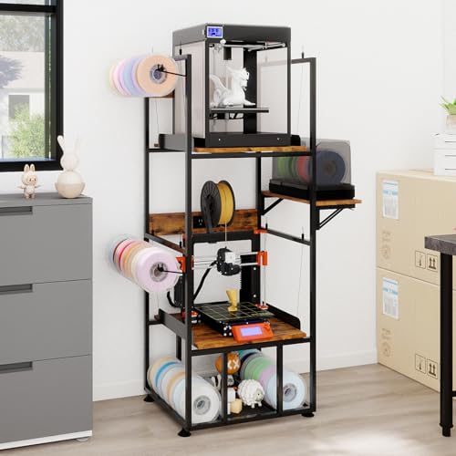 PUNCIA 3-Tier Foldable 3D Printer Stand with Heavy Duty Filament Storage