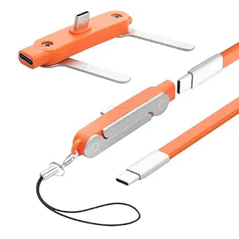 YACSEJAO 2-in-1 Hidden Angle Holder Cord, 240W USB C to USB C Cable