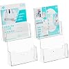 4 Pack Acrylic Brochure Holder 8.5 x 11 inches，Flyer Holder Stand Display，