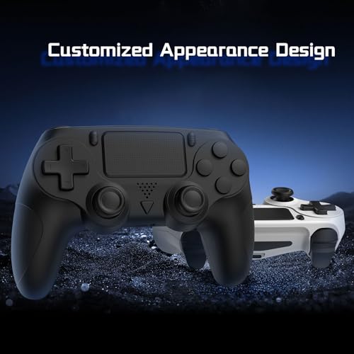 Huniquedec 2 Pack Wireless Controller for PS4/Pro/Slim/PC with Non-Slip Grip and Dual Vibration, Ergonomic Grip,USB-C Cable, Compatible with playstation 4 (Black and White)