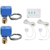 Water Leak Shut Off Valve System for 1/2 Inch Pipes, Dual BSP Valves with Alarm & Visual Alerts, Protection for Laundry, Water Heaters, Bathrooms