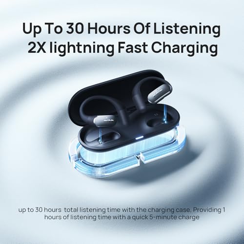 mibro OpenEar Pro Open Ear Earbuds with Mic, Lightweight Bluetooth, Black