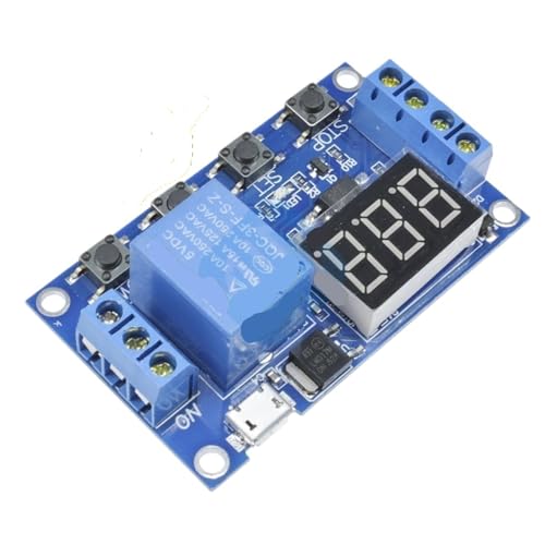 Type-C Micro USB 5V Digital LED Display Trigger Automation Delay Cycle Timer Control Switch Relay Module Board Controller(5V Micro USB)