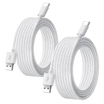 30FT/9M USB C Long Cable, 2PCS Power Charging and Data Transfer Cord for Home Security Cameras Phones Carplay Tablets Switch Pro Controller and More USB C Devices