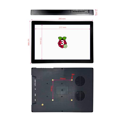 10.1 Inch USB-C Touchscreen mini Monitor, Small HDMI Monitor,1280x800 IPS LCD HD Display, Touch Screen for PS5,Raspberry Pi 3/3B+/4B/5, Jetson Nano, Banana Pi, PC, Windows,Beaglebone