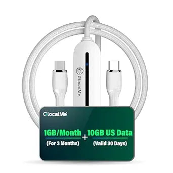 GlocalMe UniCord 65W USB C Cable with 4G WiFi Mobile Hotspot for Travel