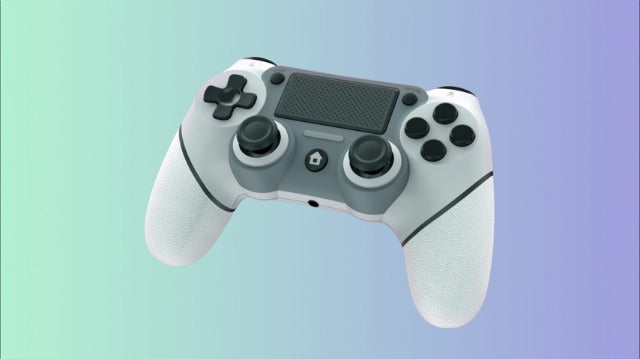 Wireless Controller Compatible with PS4/Pro/Slim, Black ps4 controller with Dual Vibration, 1000mAh Battery, 6-Axis Motion Sensor, Built-in Speaker & 3.5mm Headphone Jack, Charging Cable (White)