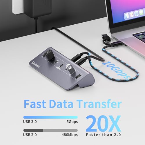 USB C Hub,10Gbps USB Splitter with 4*USB-A and 3*USB-C Ports - Image 4