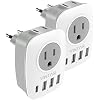 VINTAR 2 Pack European Travel Plug Adapter, Type C Adapter with USB C
