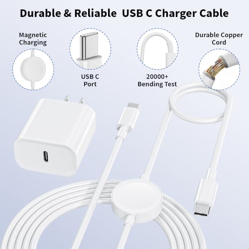 USB C Fast Charger for Apple Watch, 2 in 1 iPhone and iWatch Charger Cable