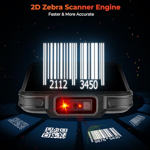 MUNBYN IPDA101P Upgraded Android 13 Barcode Scanner with Handle Grip, Wi-Fi 6 Handheld Mobile Computer PDA 5.5" Screen, Work with Zebra SE4710 Scanner Engine, GPS 1D/2D Inventory Scanner