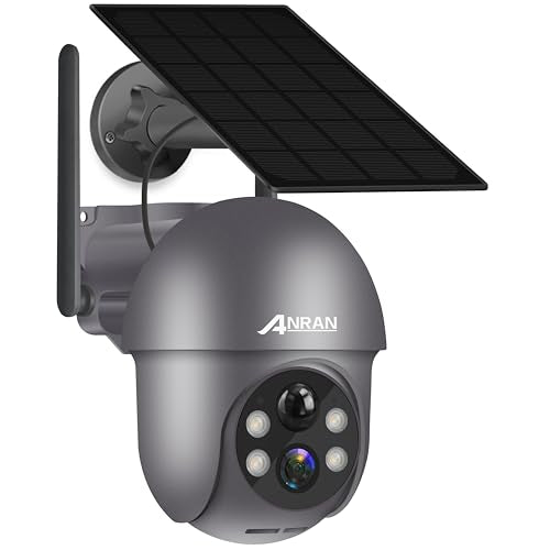ANRAN 2K Solar Security Cameras Wireless Outdoor, Pan/Tilt 360° View, Gray - Image 2