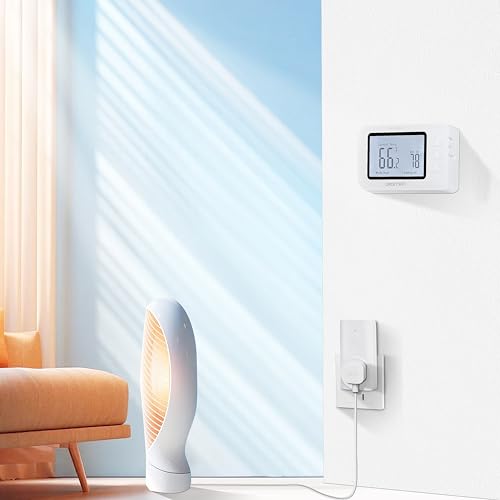 Wireless Thermostat for House, SENSTREE Remote Temperature Controller, Temperature Control Plug, Support Heating/Cooling Mode, for Window A/C, Fan, Space Heater,in Home,Baby Room, Attic, Garage