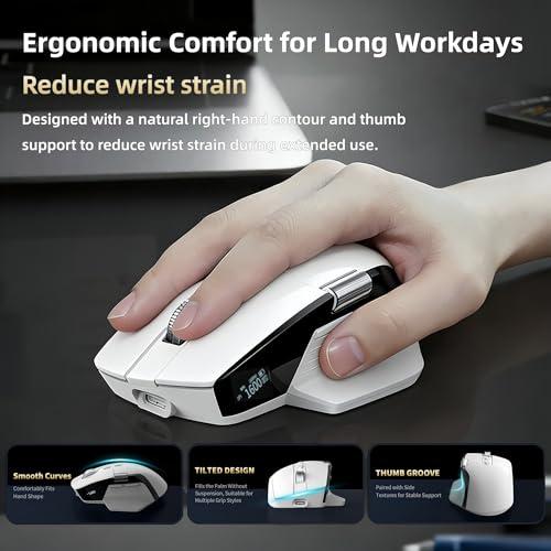 Ergonomic Productivity Wireless Mouse, Infinite & Side Scroll