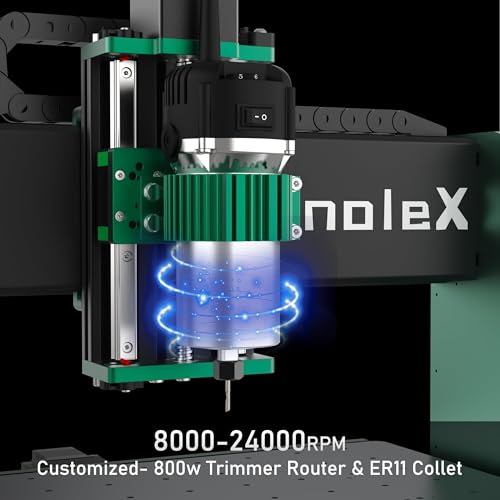 CNC Router Machine 4030-Evo Ultra 2, All-Metal XYZ Axis Dual Steel Linear Guides & Ball Screws with 800W Trim Router for Metal Aluminum Brass Wood Acrylic PCB