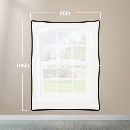 60" x 106" Holographic Rear Projection Screen, with Mounting Foldable and Portable Anti Crease Indoor Projection Double Sided Video Projector Screen, for Projecting Halloween Videos, Film Night
